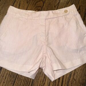 120% Lino Women's Pink Linen Shorts 3.5" Size 40 (M)